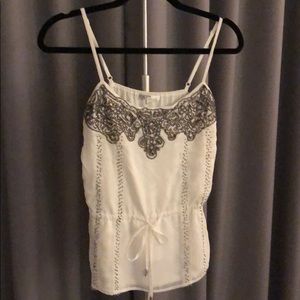 Embroidered white camisole